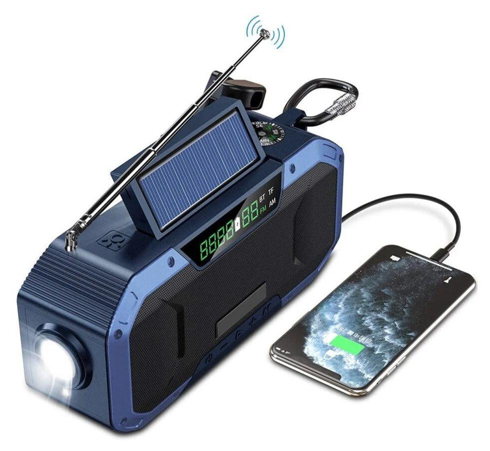 Solar Powered Emergency Hand Crank Radio With LED Flashlight - Kudos Gadgets
