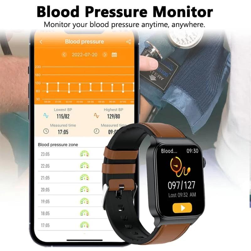 ECG Smart Watch with Blood Pressure Monitor | Body Temperature | Heart Rate | Blood Oxygen - Kudos Gadgets