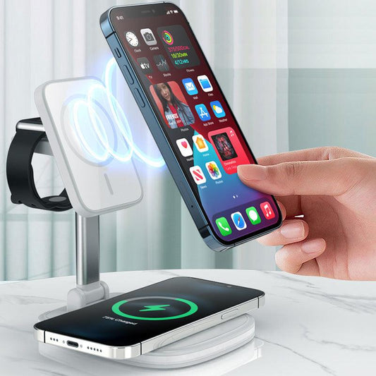 3 in 1 Magnetic Folding Wireless Charger White Kudos Gadgets