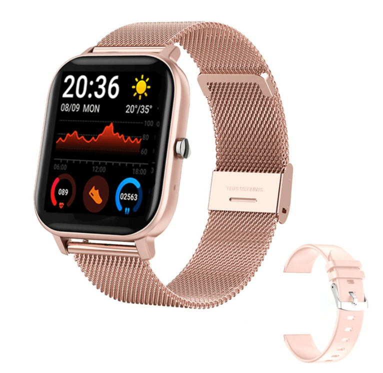 iOS And Android Compatible Waterproof Smartwatch Fitness Tracker Gold / With Extra Band Kudos Gadgets