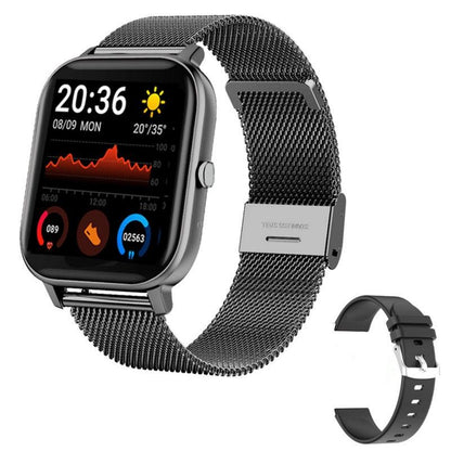 iOS And Android Compatible Waterproof Smartwatch Fitness Tracker Coal Black / With Extra Band Kudos Gadgets